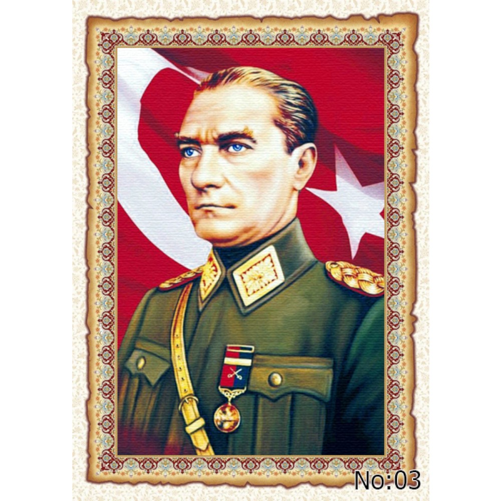Atatürk Portre Duvar Halısı & Atatürk Tablo Resim Özel Üretim - Görsel 3