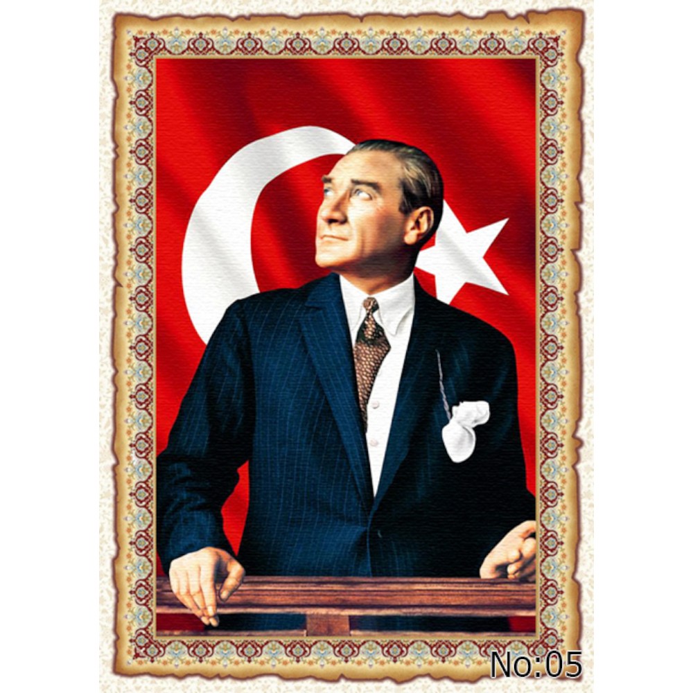 Atatürk Portre Duvar Halısı & Atatürk Tablo Resim Özel Üretim - Görsel 5