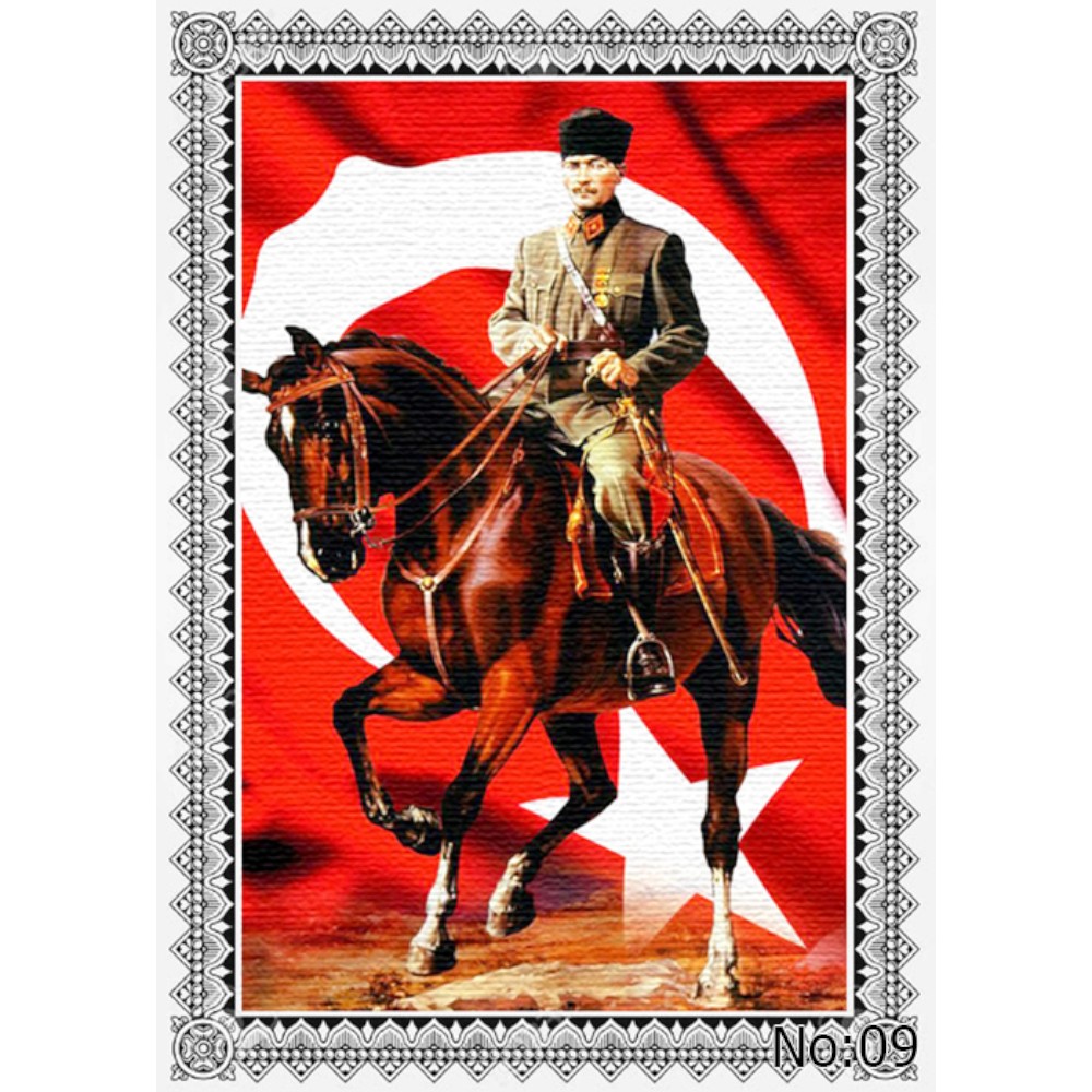 Atatürk Portre Duvar Halısı & Atatürk Tablo Resim Özel Üretim - Görsel 9