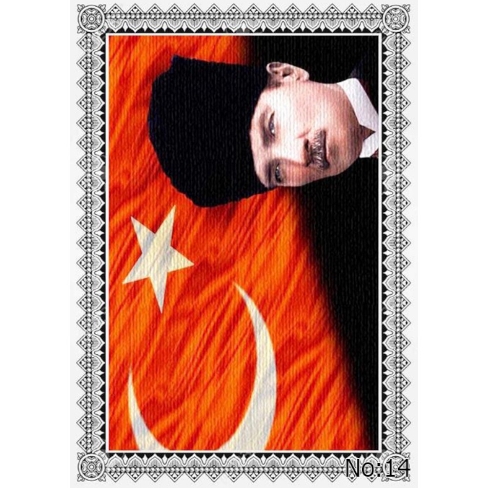 Atatürk Portre Duvar Halısı & Atatürk Tablo Resim Özel Üretim - Görsel 14
