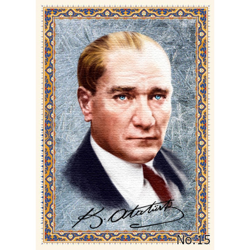 Atatürk Portre Duvar Halısı & Atatürk Tablo Resim Özel Üretim - Görsel 15